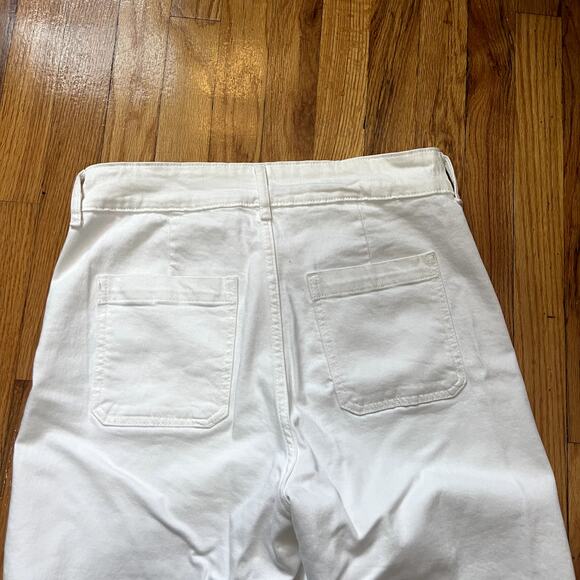 Old Navy White Extra High Rise Sky-Hi Wide Leg Denim Jeans Size 8 - Picture 4 of 5